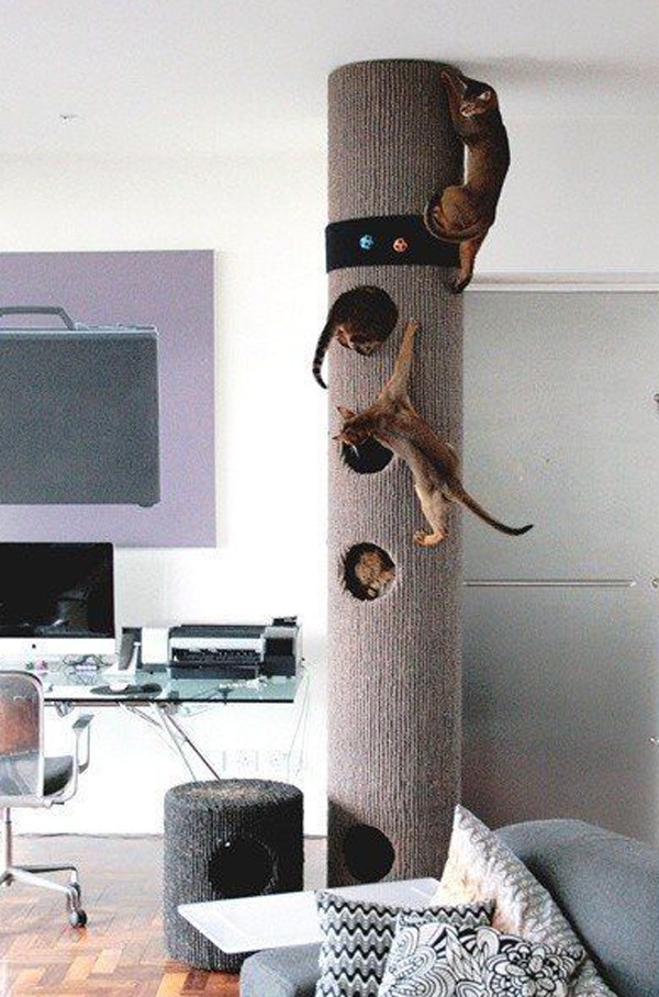 Modern diy cat tree made from cardboard homemydesign