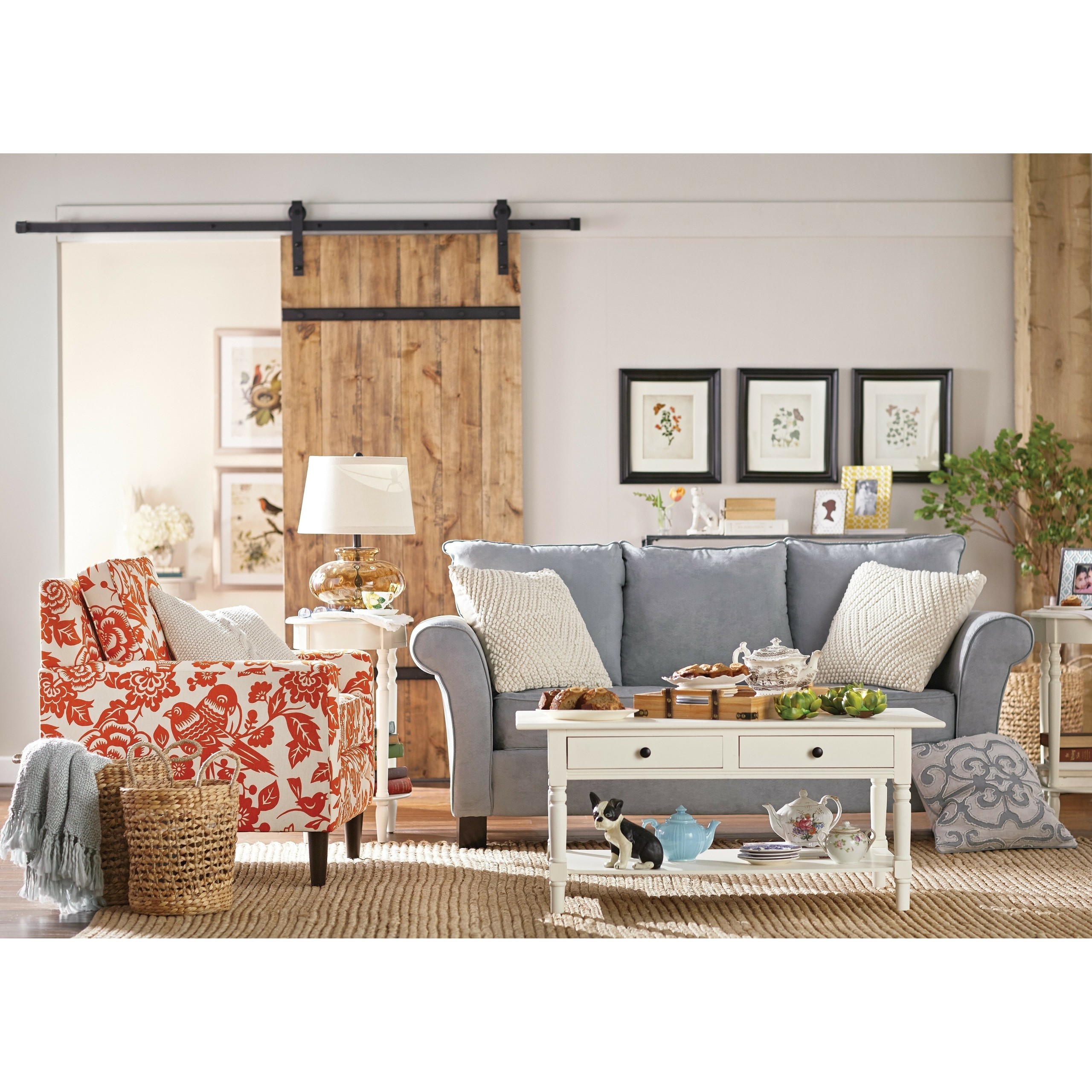 Orange and Gray Accents in Room Orange and Gray Accents in Room