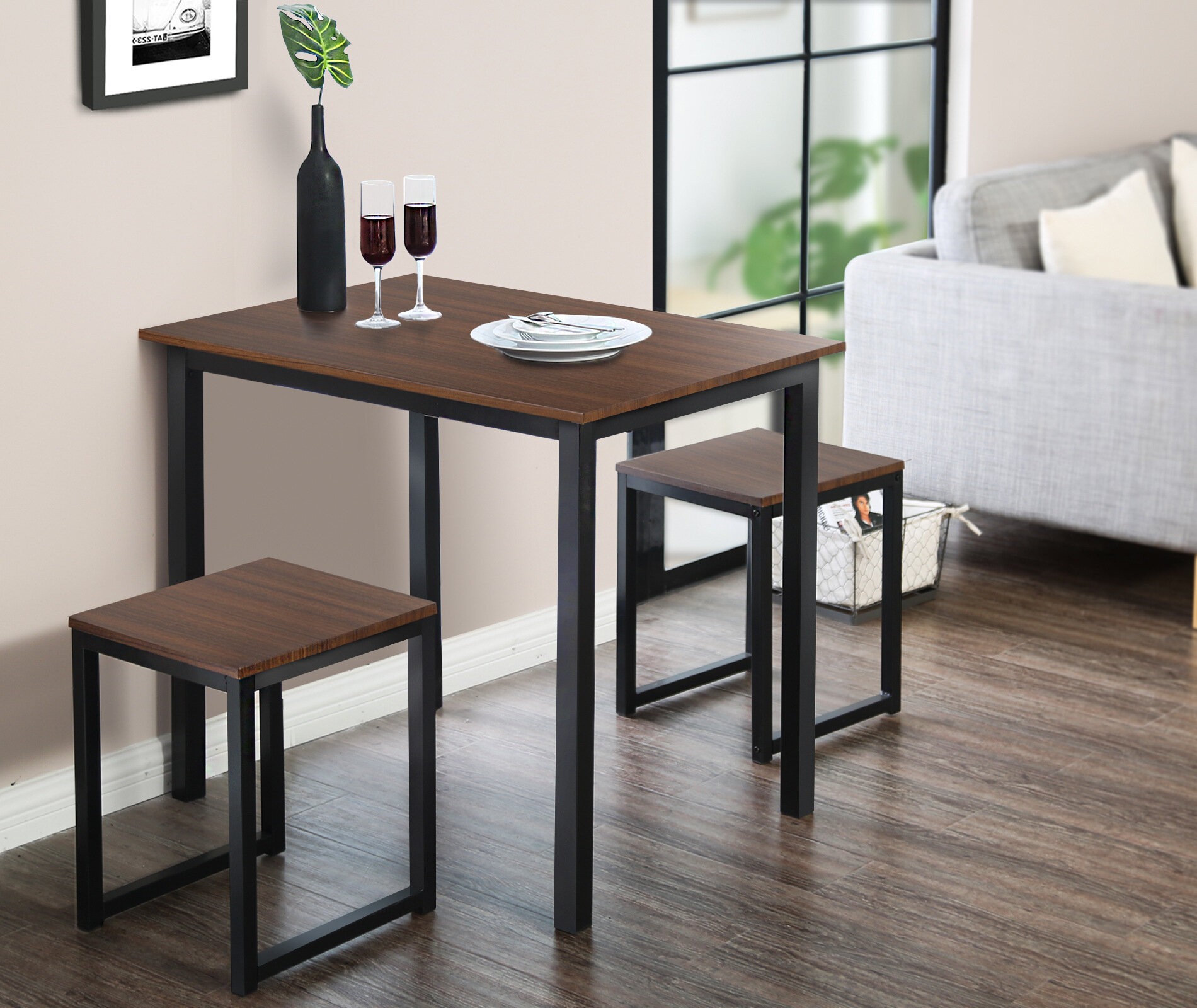 Small Table For 2 For Small Kitchen : 3 Piece Small Kitchen Table Set