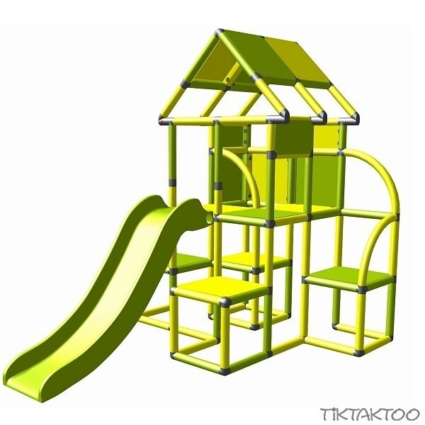 small playhouse with slide