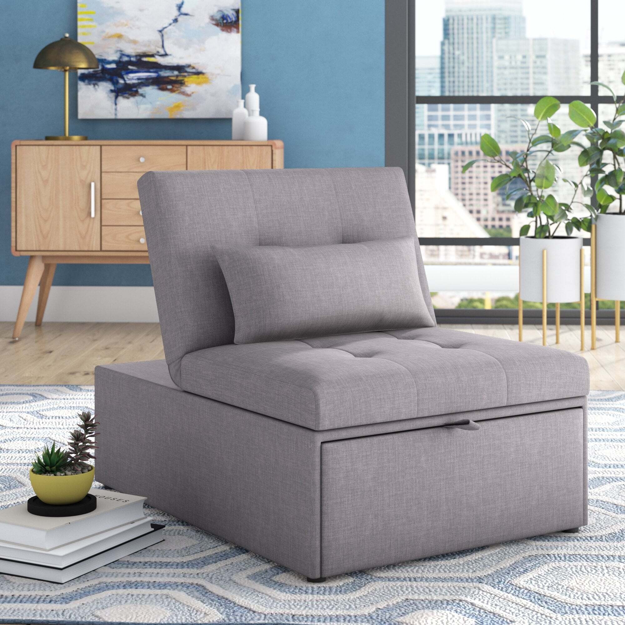 Pull-out Sleeper Chair in Grey