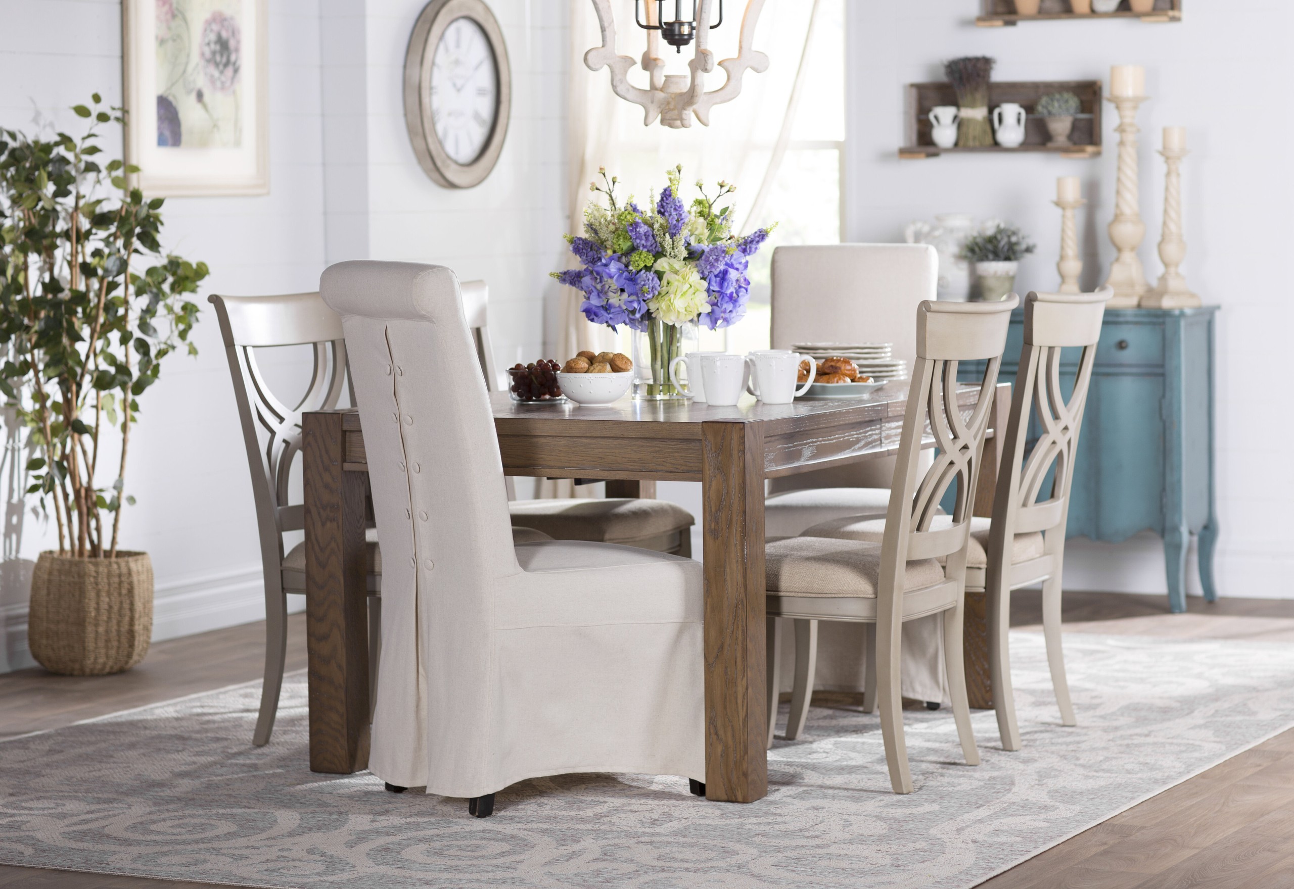 Purple and Blue Detailed Dining Room