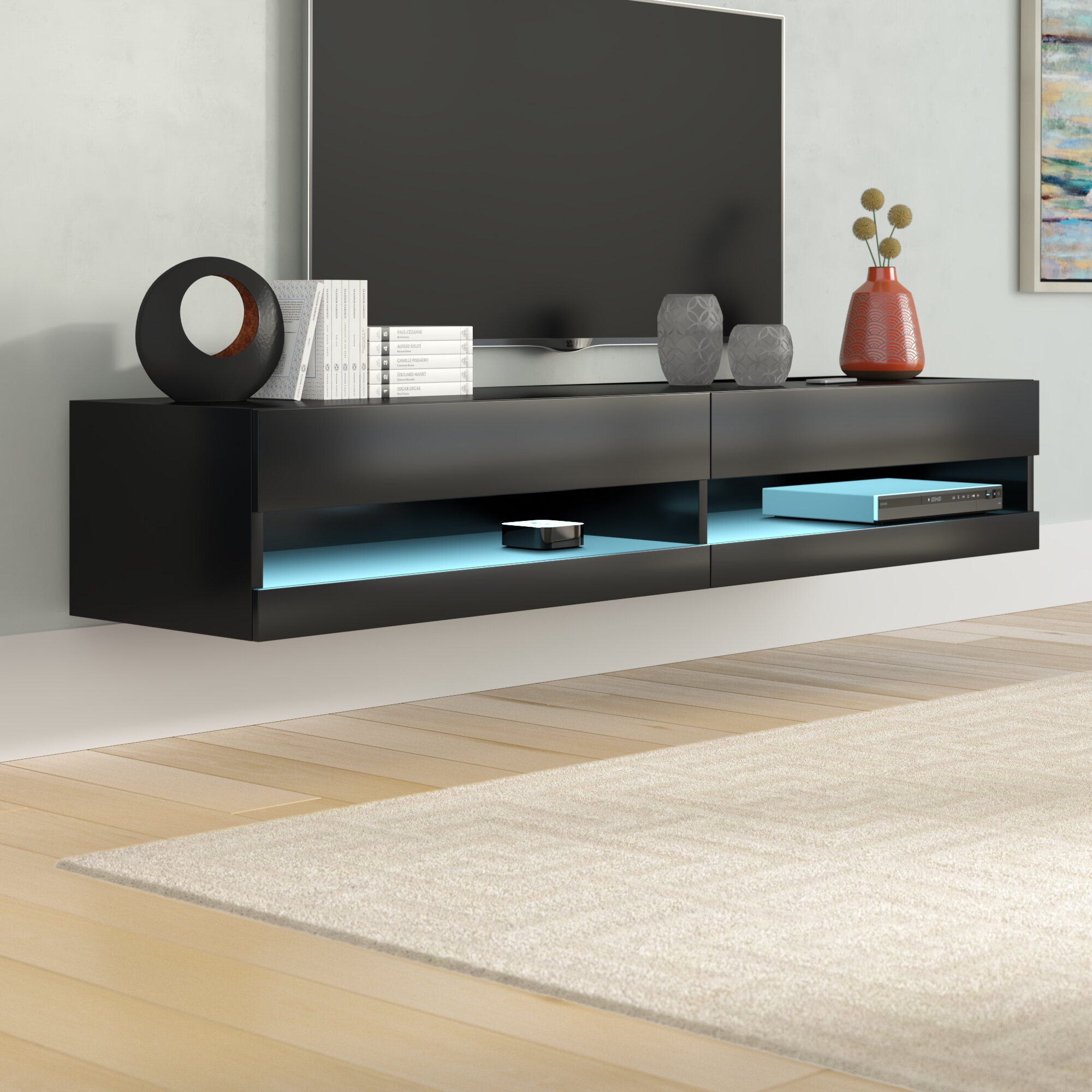 large floating tv shelf