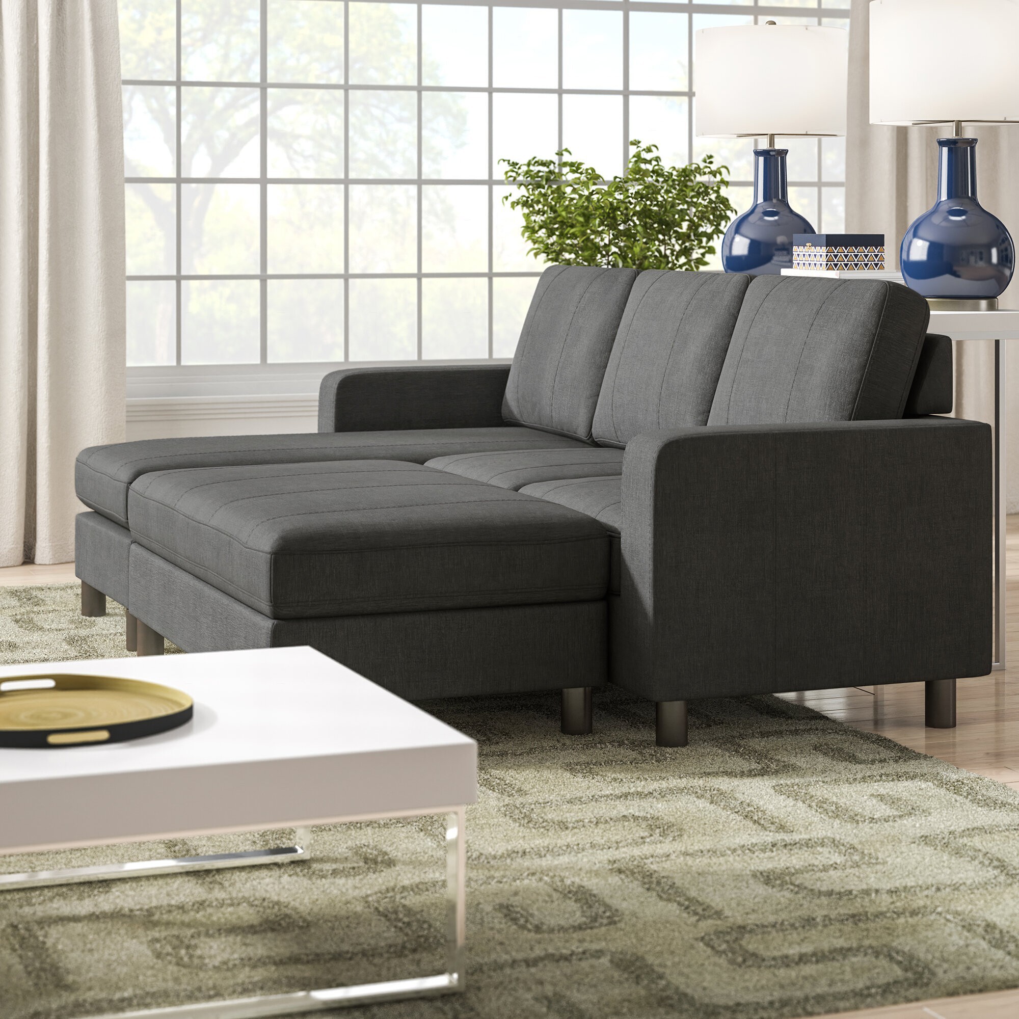 Reversible modular sofa with ottoman Reversible modular sofa with ottoman