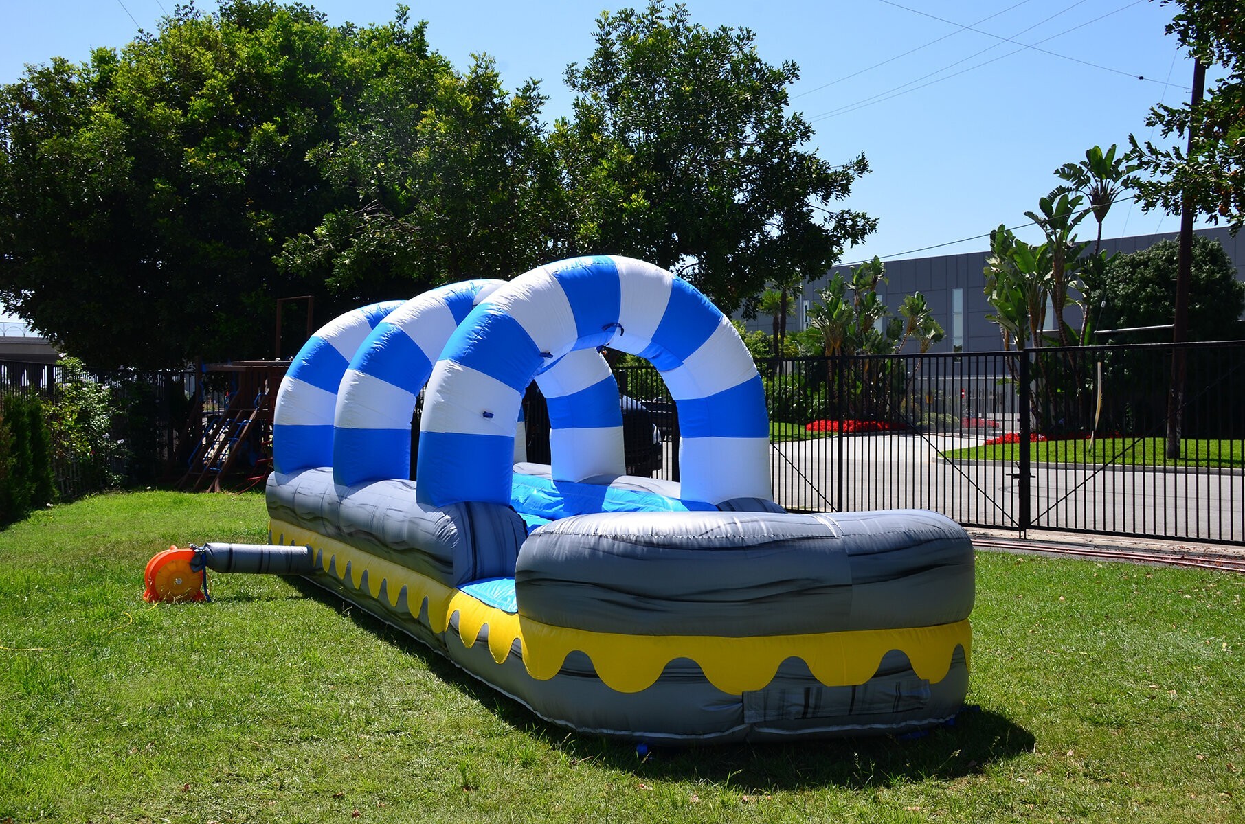 bouncing house with slide