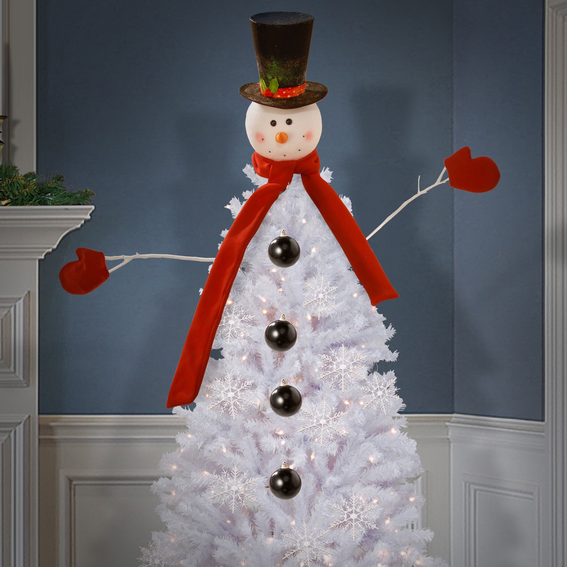 The Jolly Red White & Green Whimsical Christmas Tree Topper Bow