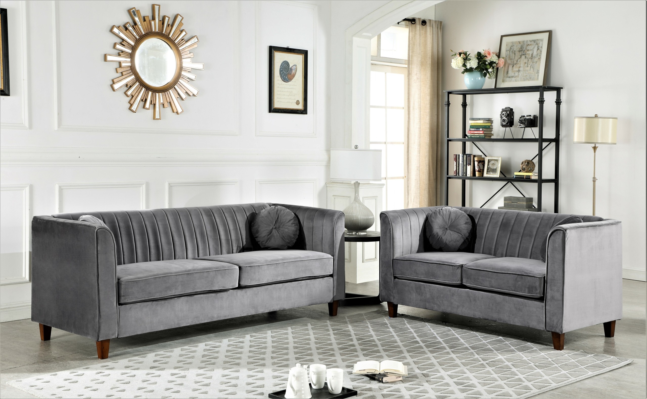 Grey 2 Piece Living Room Set