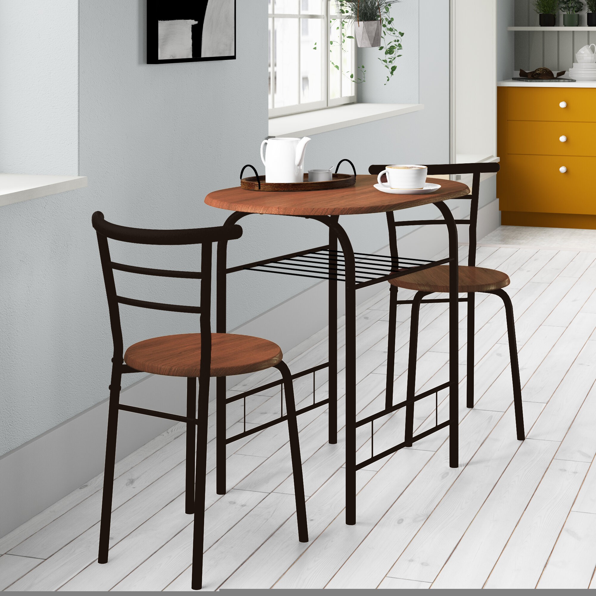 Volmer 3 Piece Breakfast Nook Dining Set 