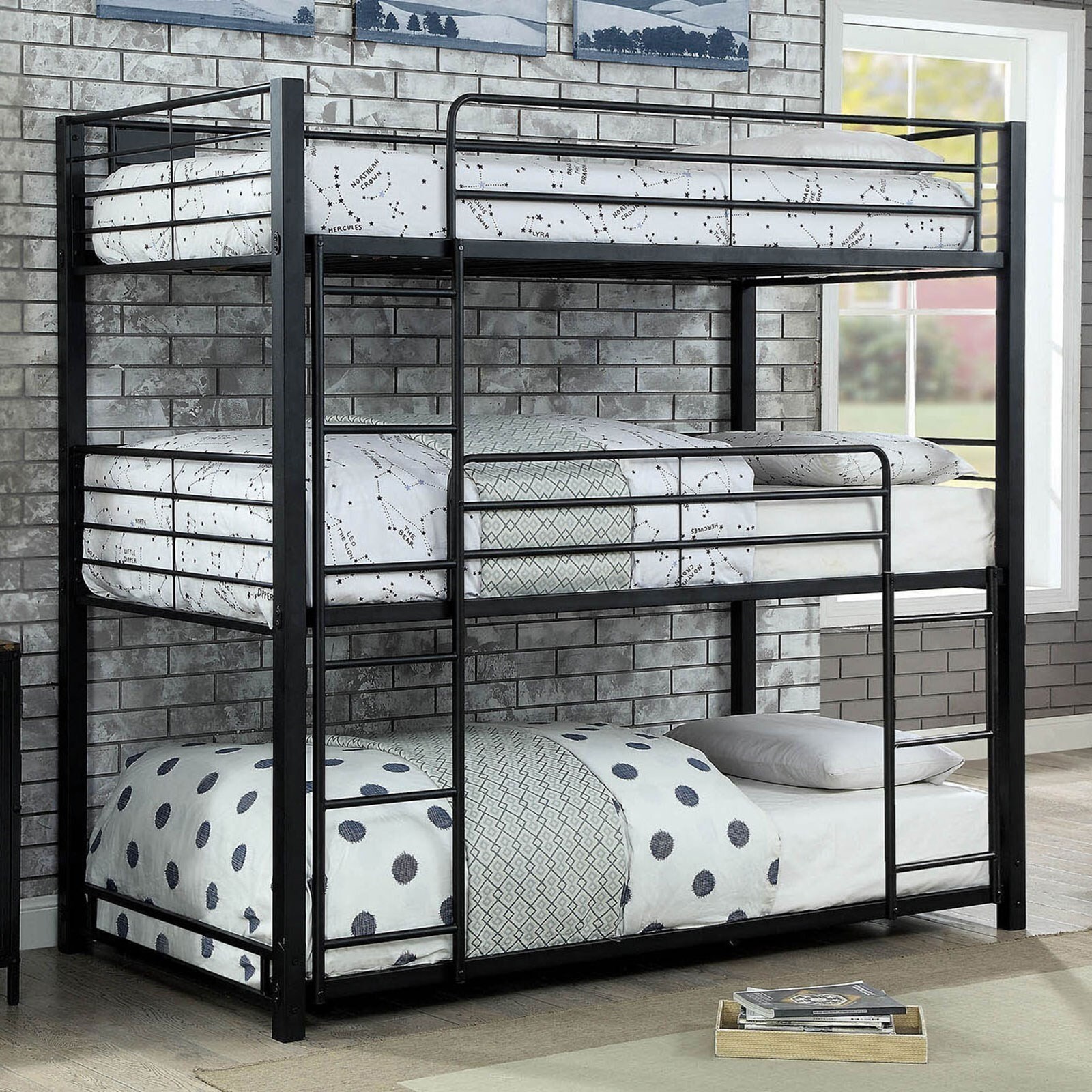 Wall Triple Bunk Bed