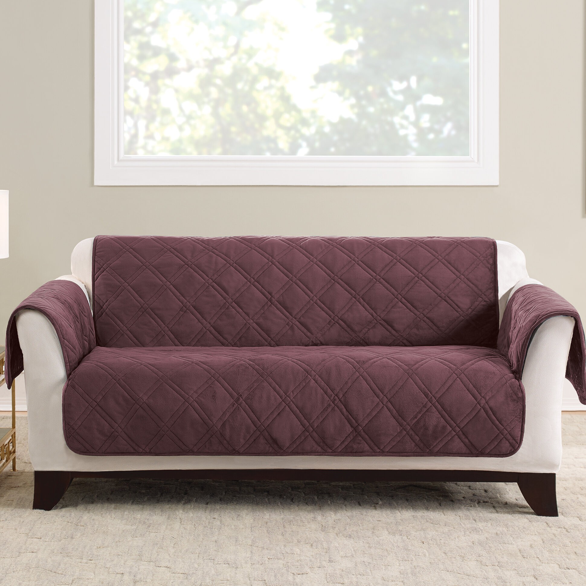 How To Choose A Loveseat Slipcover Foter   Waterproof Velvet Classy Loveseat Slipcover 