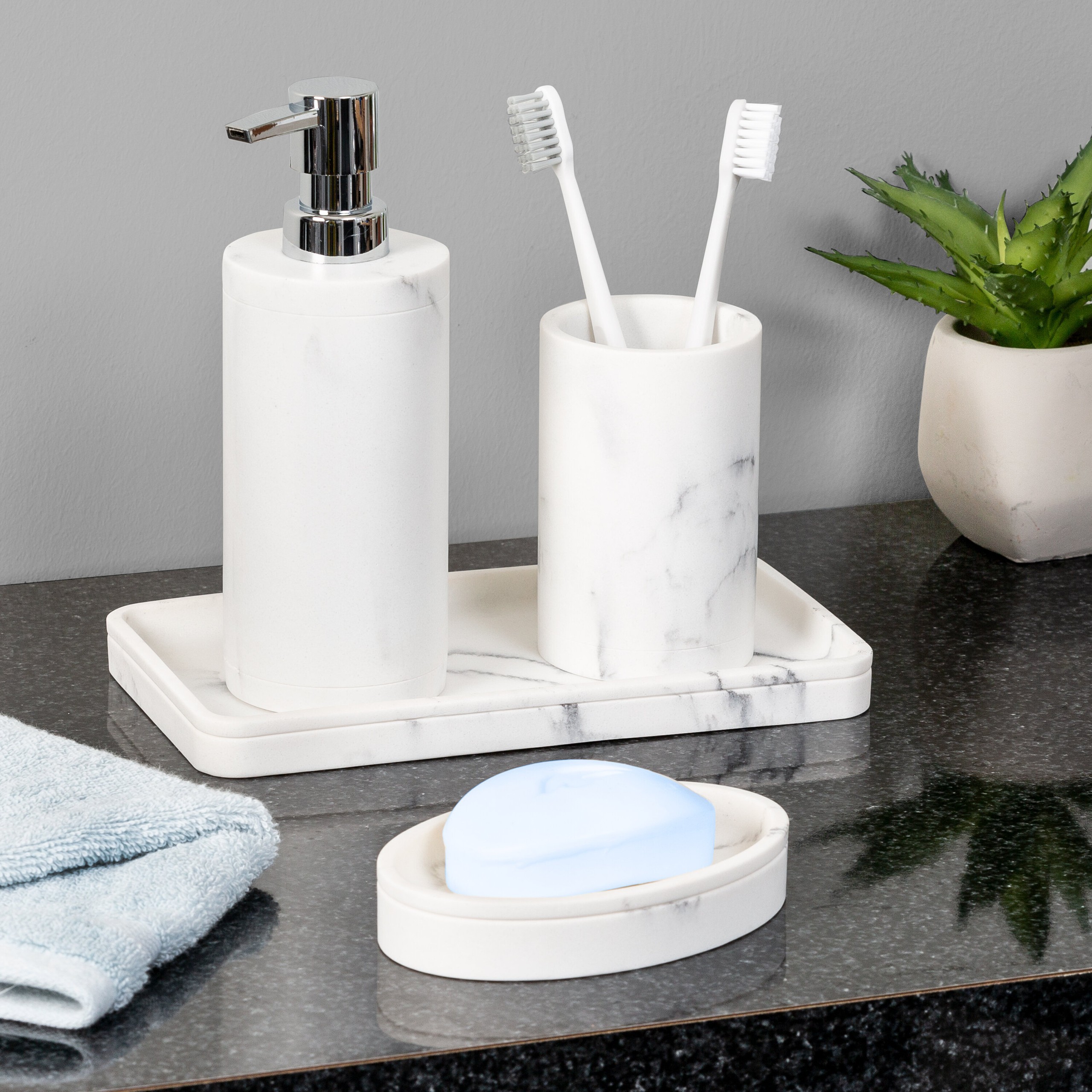 Wood Bathroom Accessories Set, Wooden Soap Dispenser, Toothbrush Holder, Soap  Dish 