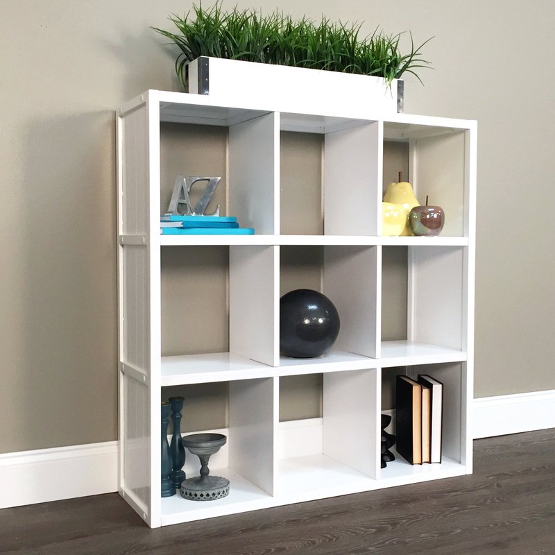 White Wooden Cube Storage