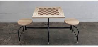 Wooden and metal chess table Wooden and metal chess table