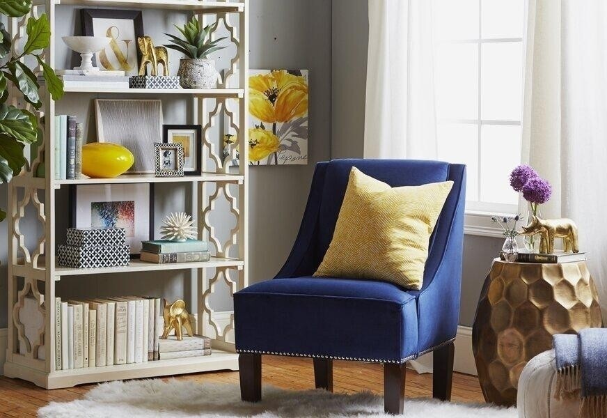 Yellow and Blue Living Room Details