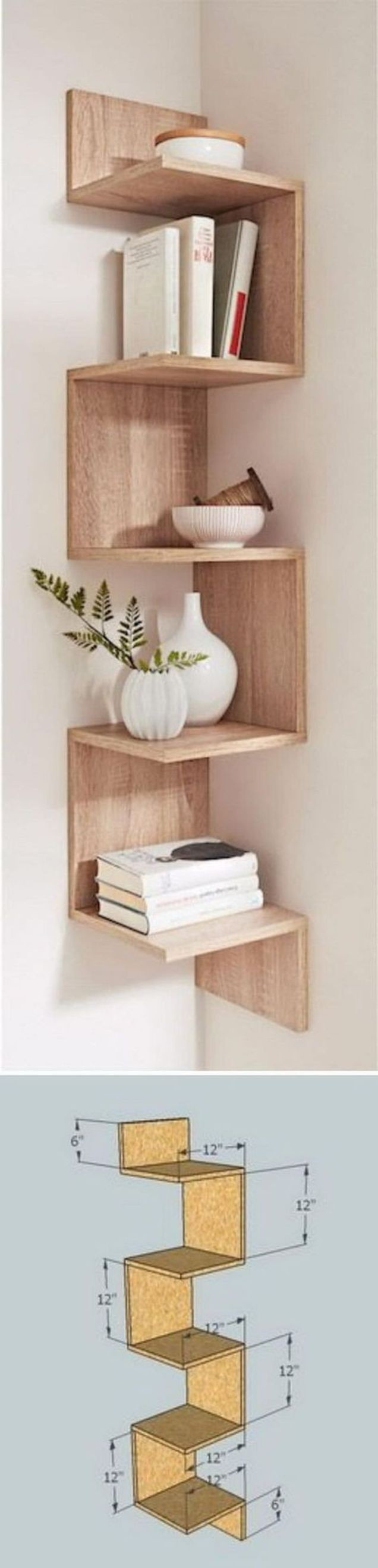 50 attractive corner wall shelves design ideas for living 2