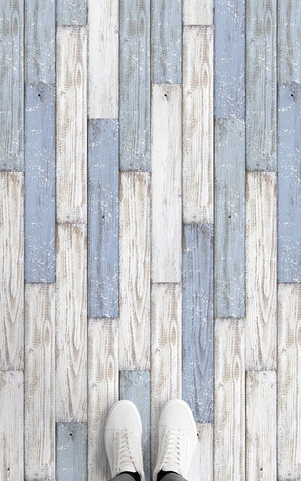 Blue and white wood plank vinyl flooring in 2020 vinyl