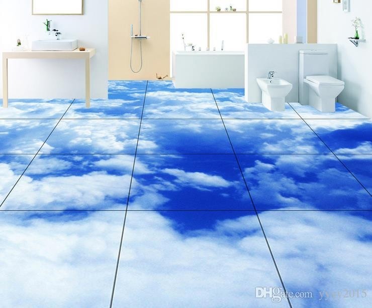 Blue vinyl flooring bathroom victorian blue tiles