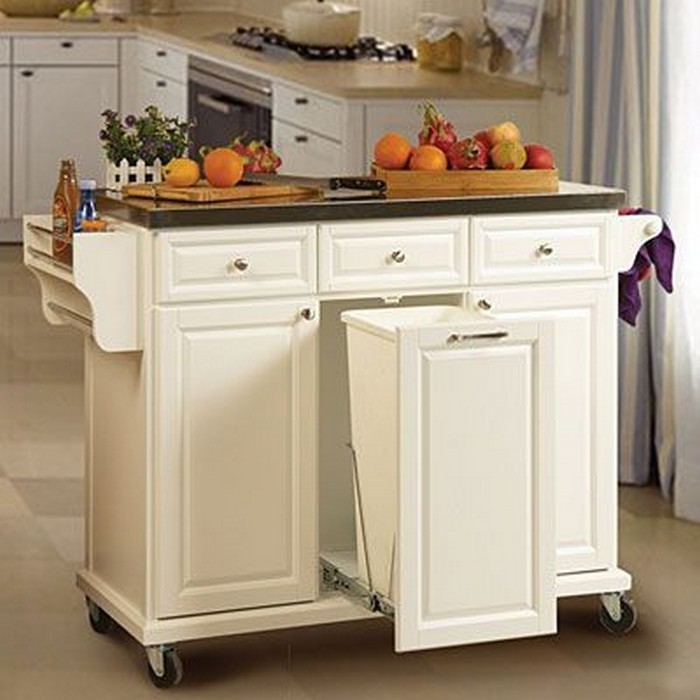 Build a beautiful kitchen island with a tilt out trash