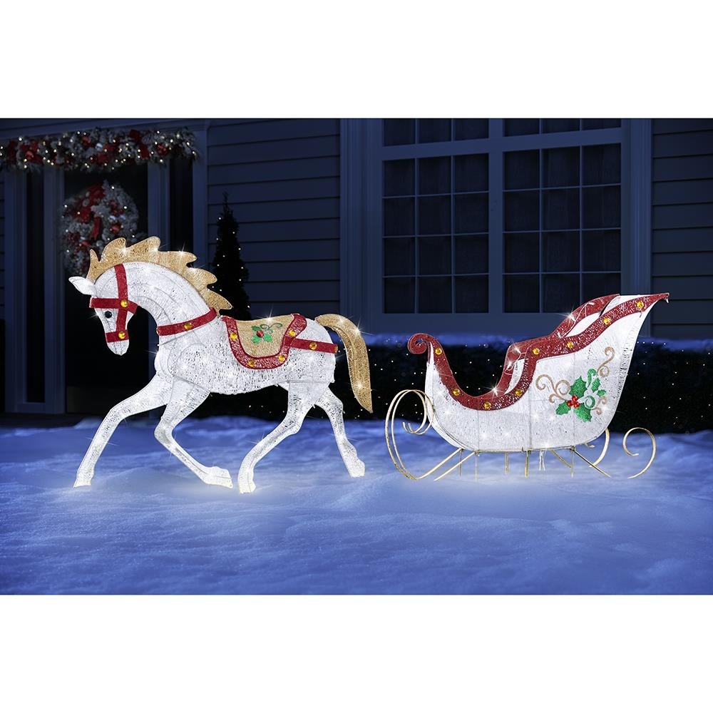 Christmas illuminated led twinkling stallion or sleigh