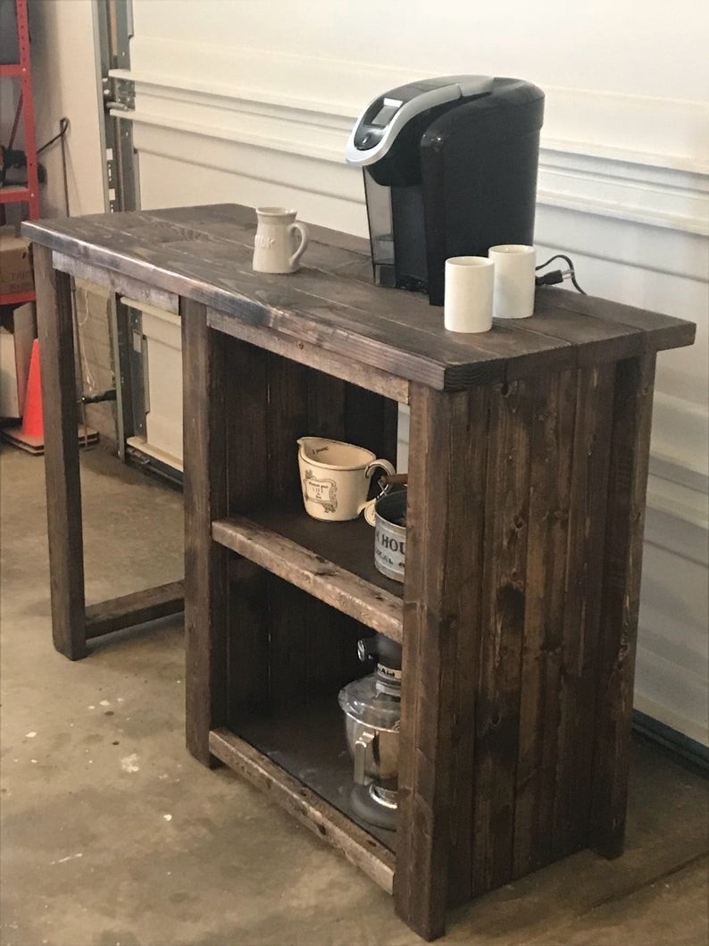 Free shipping coffee bar with opening for a mini fridge
