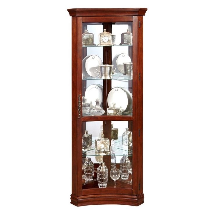 Nannie lighted corner curio cabinet curio cabinet