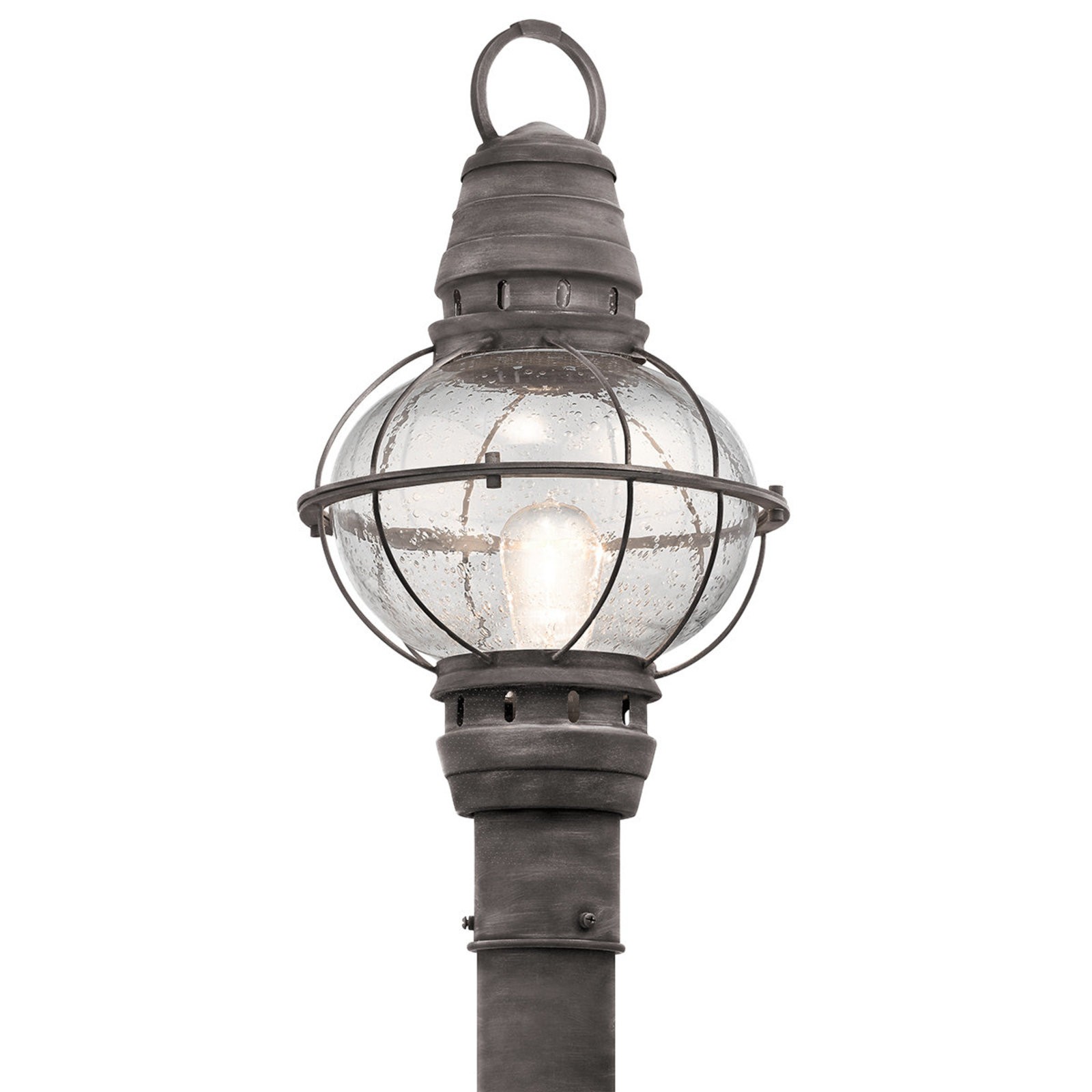 Seeded glass globe outdoor post lantern shades of light