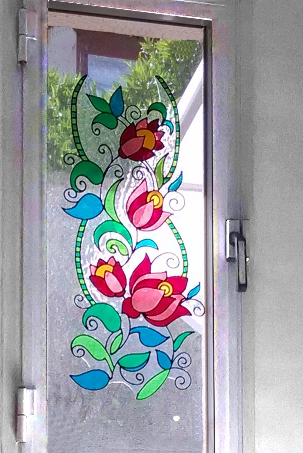 Stained glass cling window decal handmade sticker home