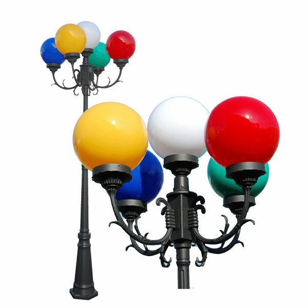 Tp lighting 5 x gorfeous globe style outdoor post light