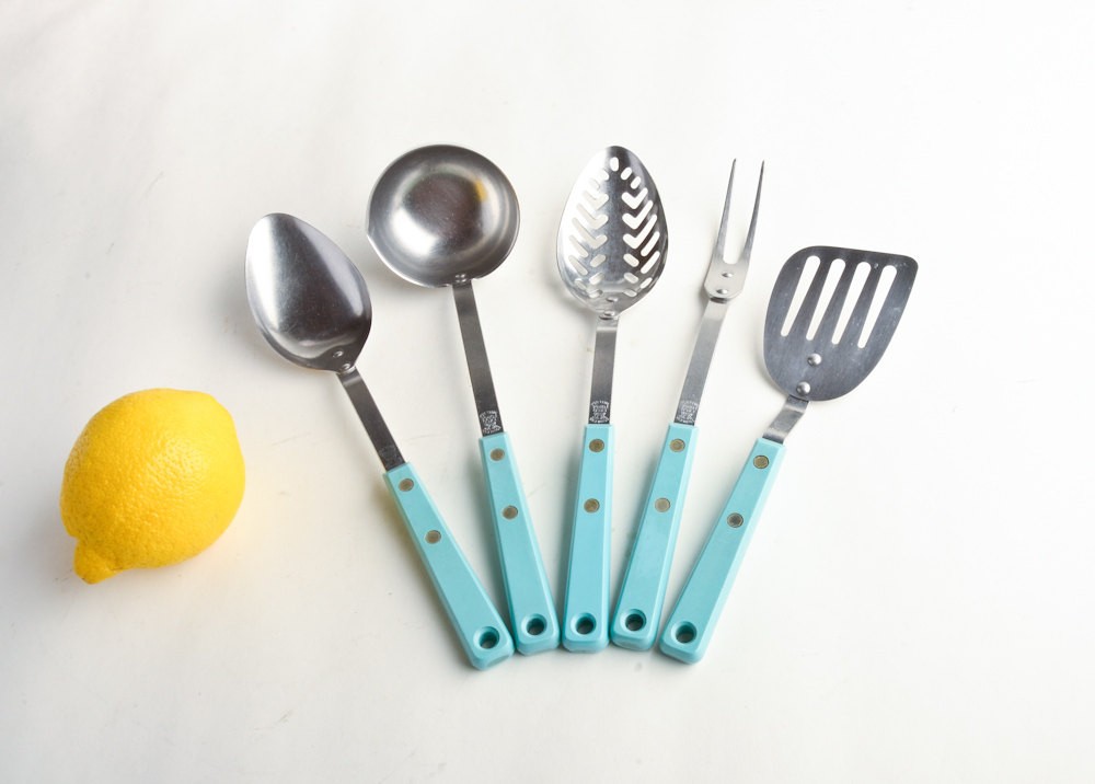 Ekco Kitchen Utensils Ideas On Foter   Vintage Turquoise Ekco Forge Kitchen Utensil Set Vintage 