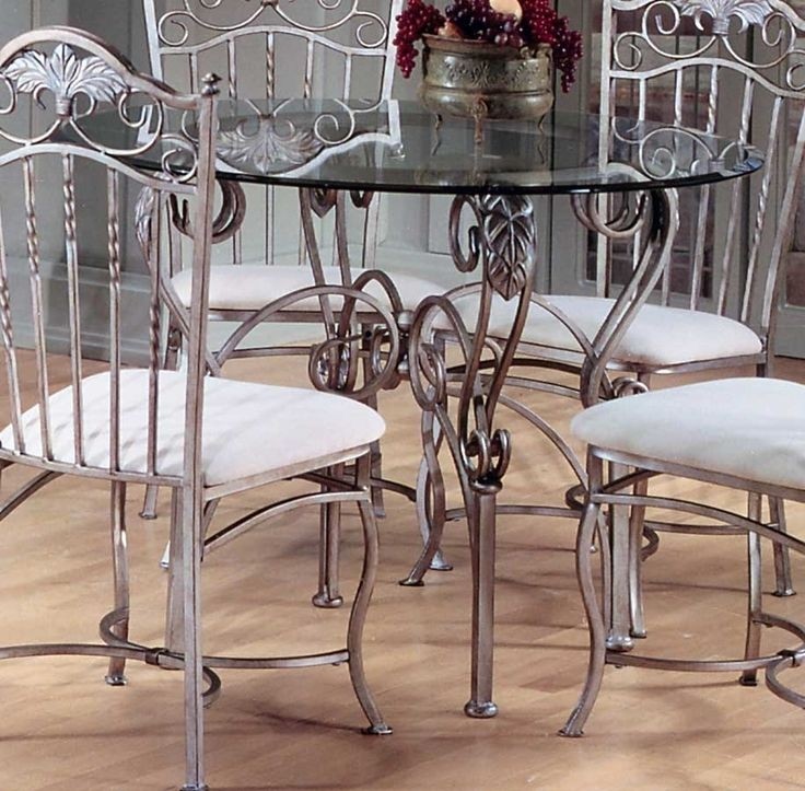 Wrought iron dining room chairs dinette sets table from