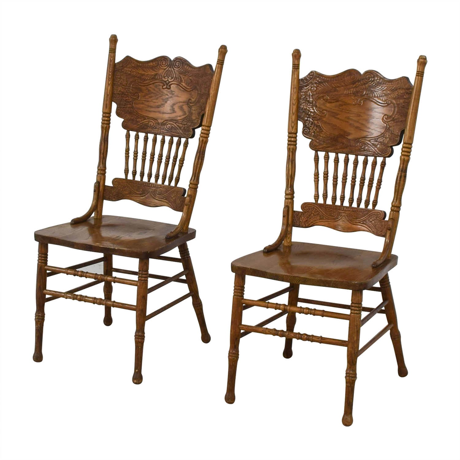 77 off oak double press back side chairs chairs 1