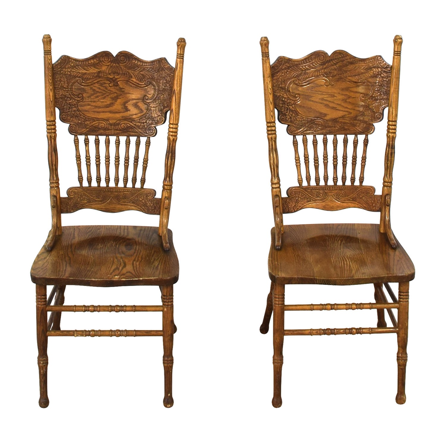 Antique oak pressed back deals chairs for sale