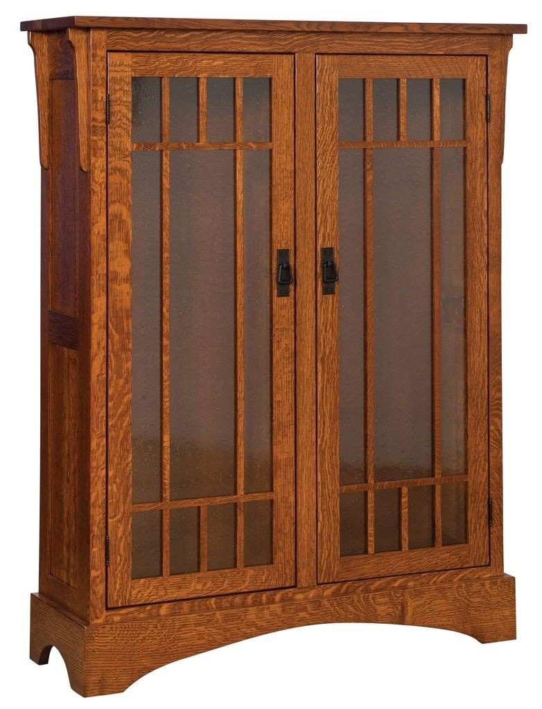 Amish midway mission craftsman solid wood bookcase glass