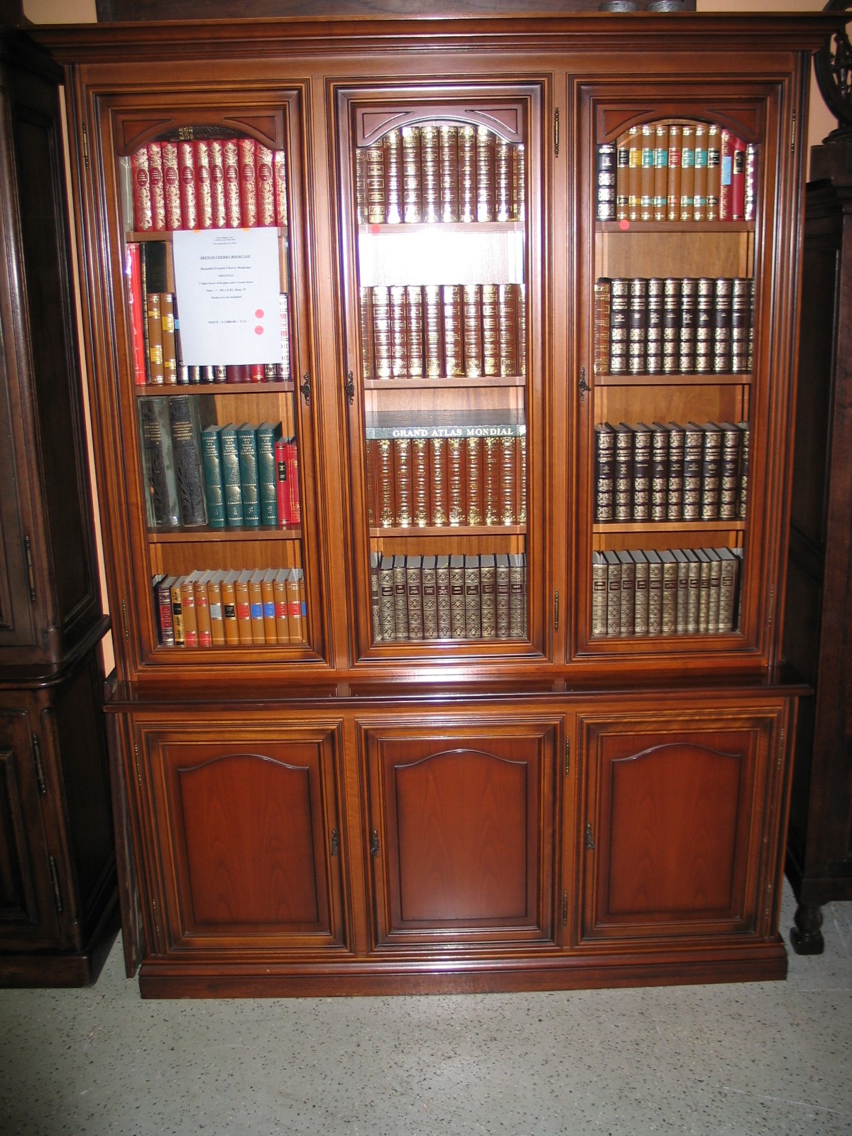 Beautiful french cherry bookcase for sale