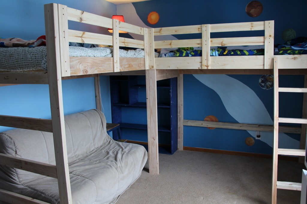 Build l shaped bunk bed plan easy ways 1
