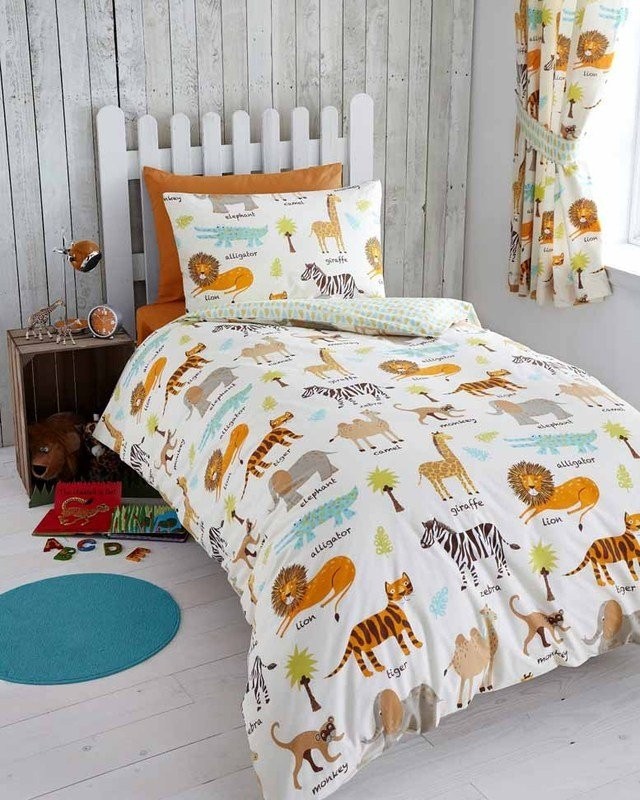 Buy my safari kids animal print reversible duvet cover set