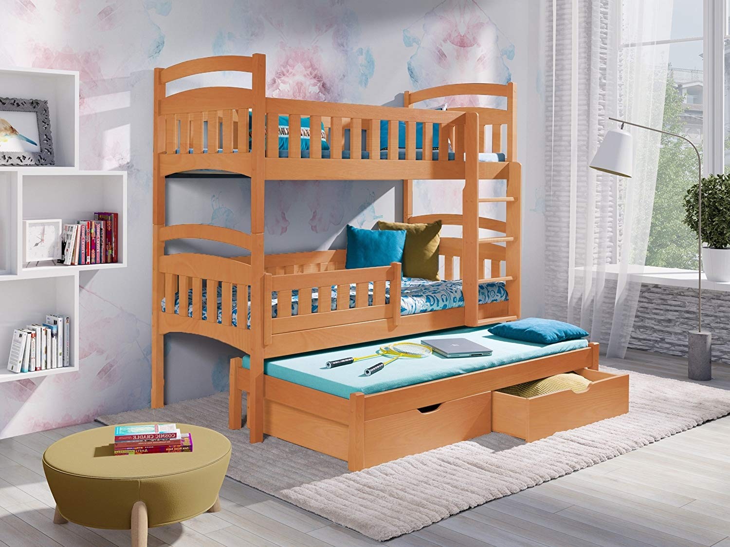 Childrens single beds with trundles uk pull out kids