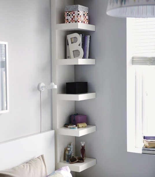 Corner shelves bedroom diy organization ideas
