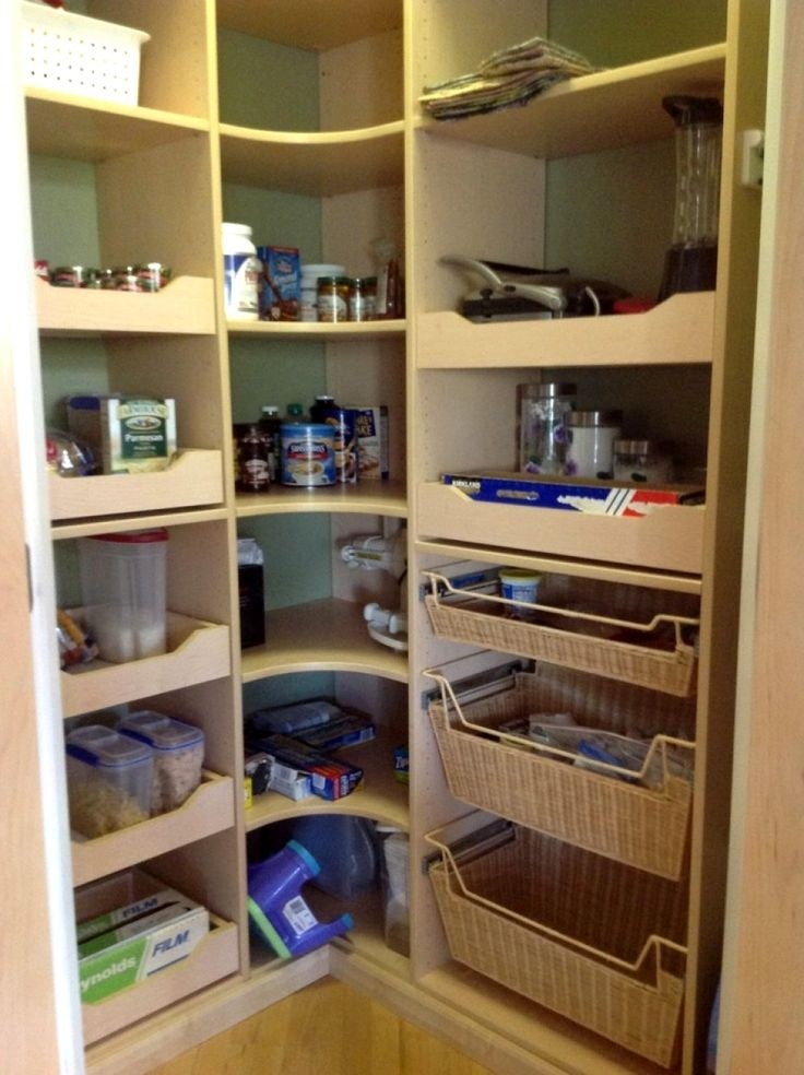 Custom pantry food storage corner shelves small