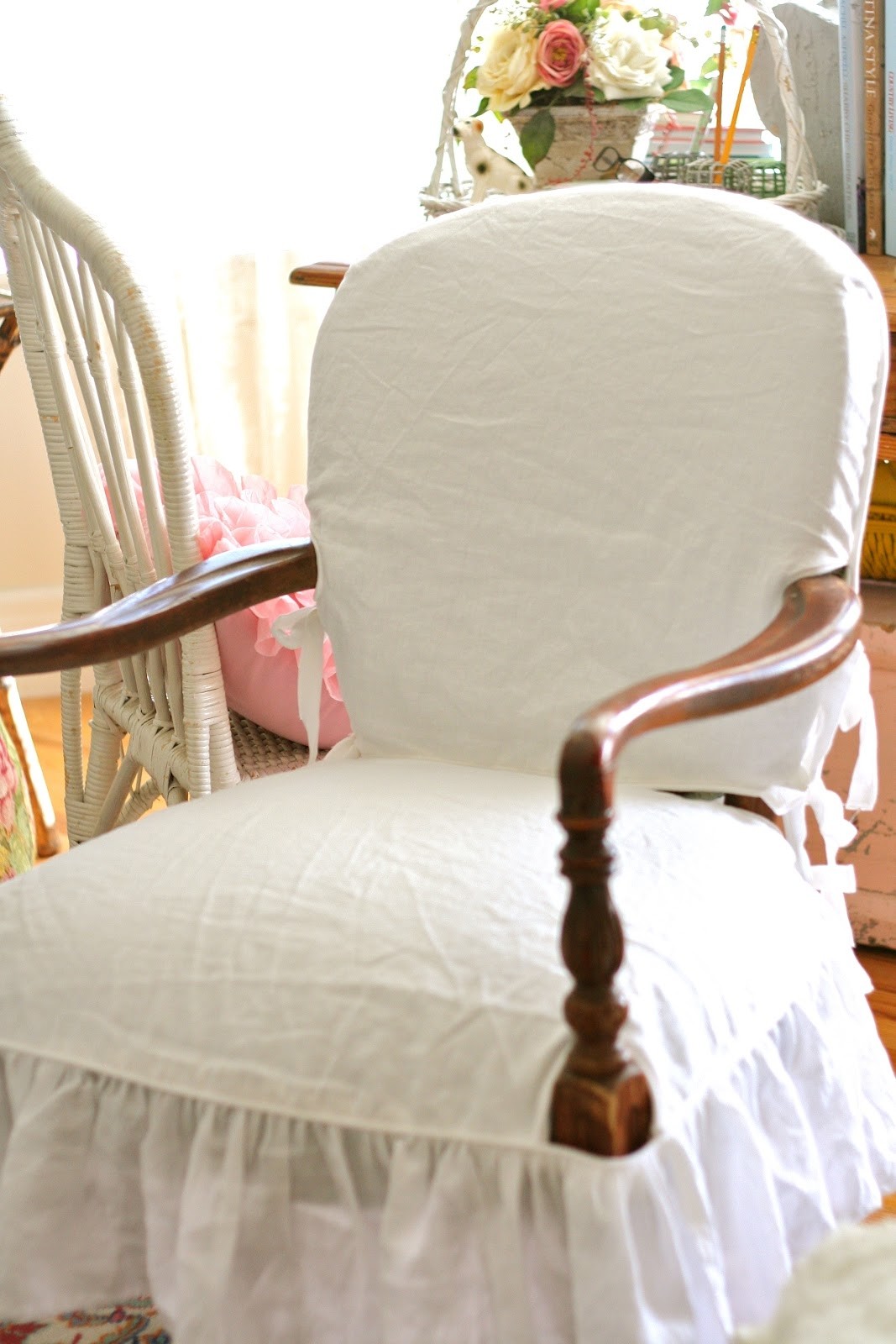 Custom slipcovers by shelley wood arm chair slipcover
