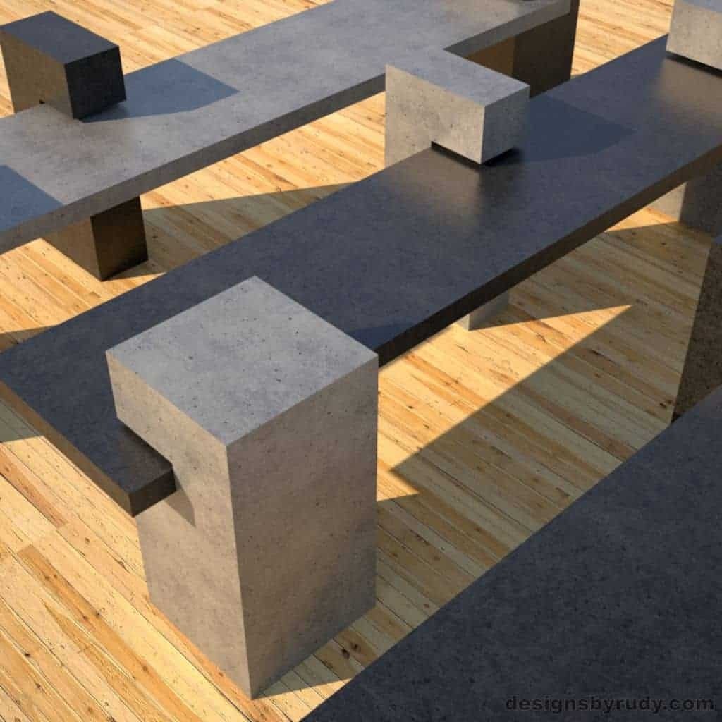 Dr cb1 contemporary concrete bench designs by rudy