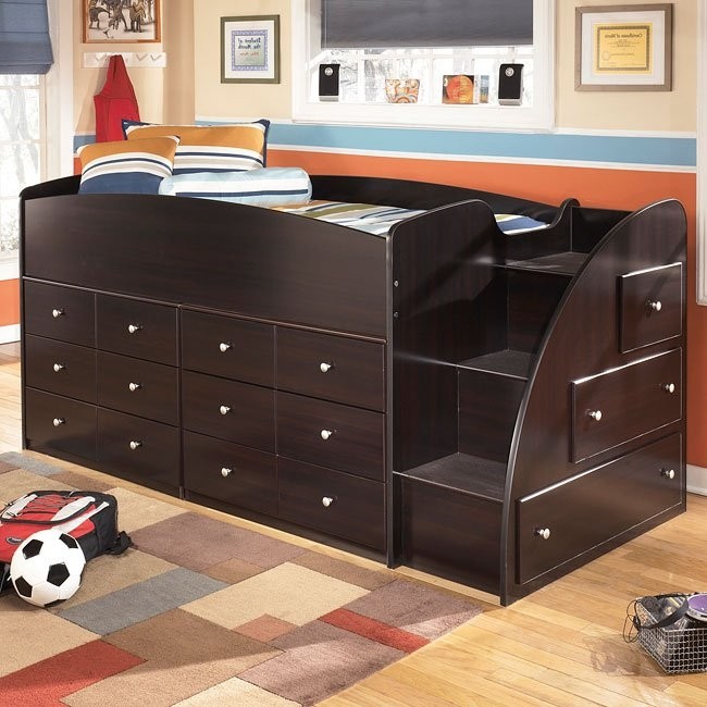 Embrace loft bed w drawers and right steps by signature