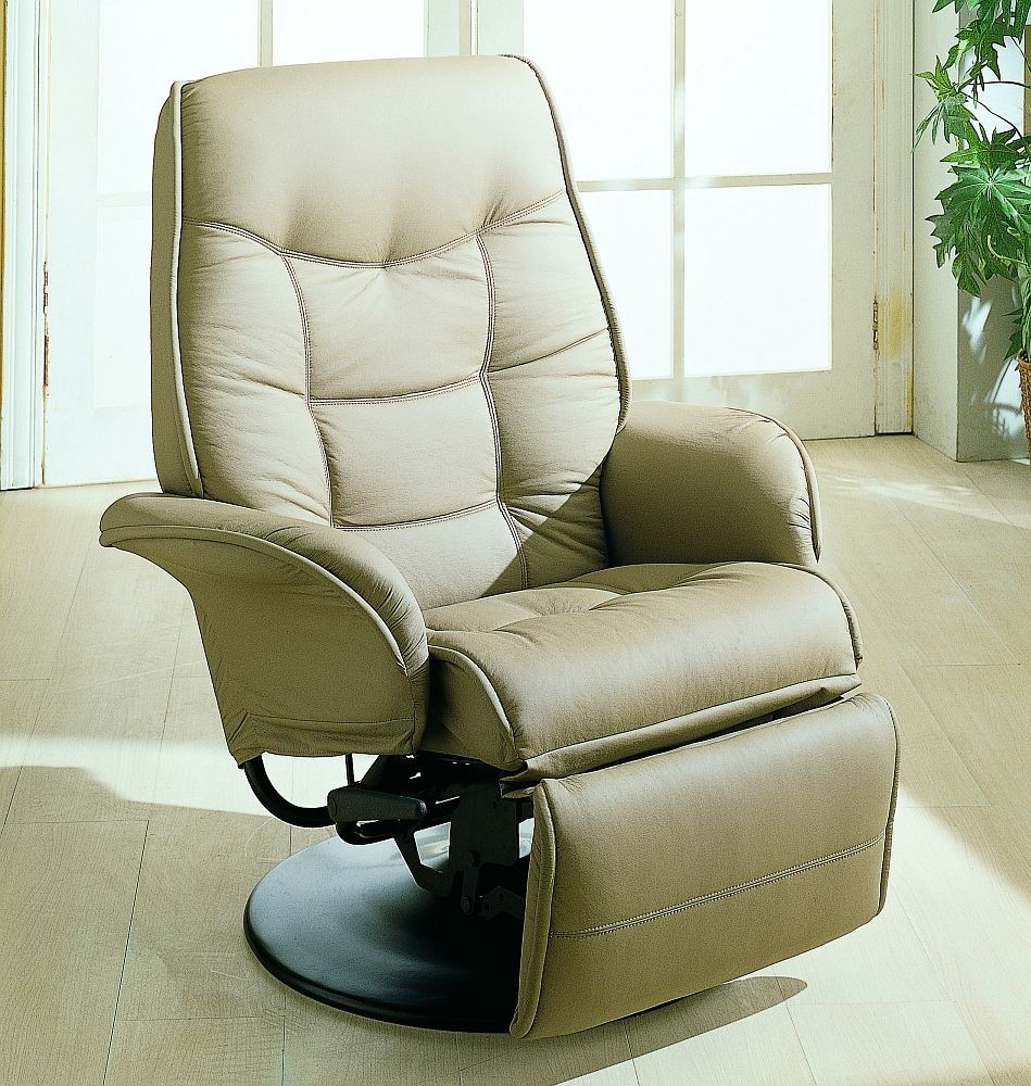 Euro style swivel chair with recline in beige stargate