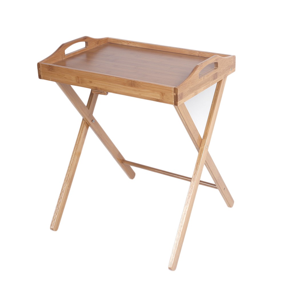 Folding tv tray snack table coffee dinner serve wood