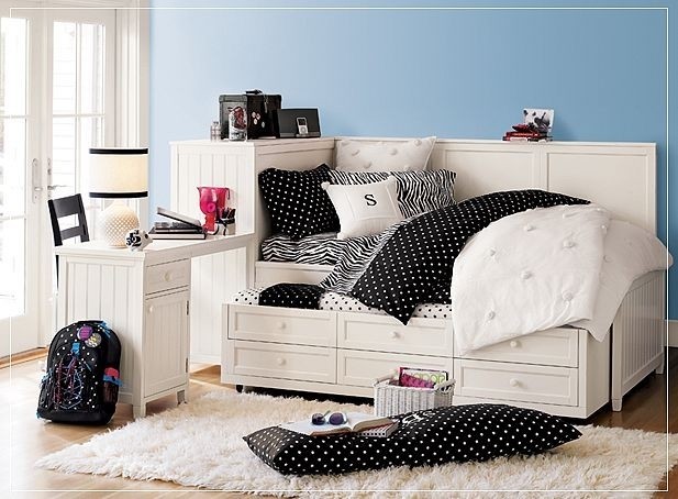 Glamorous trundle daybed in kids contemporary with bed