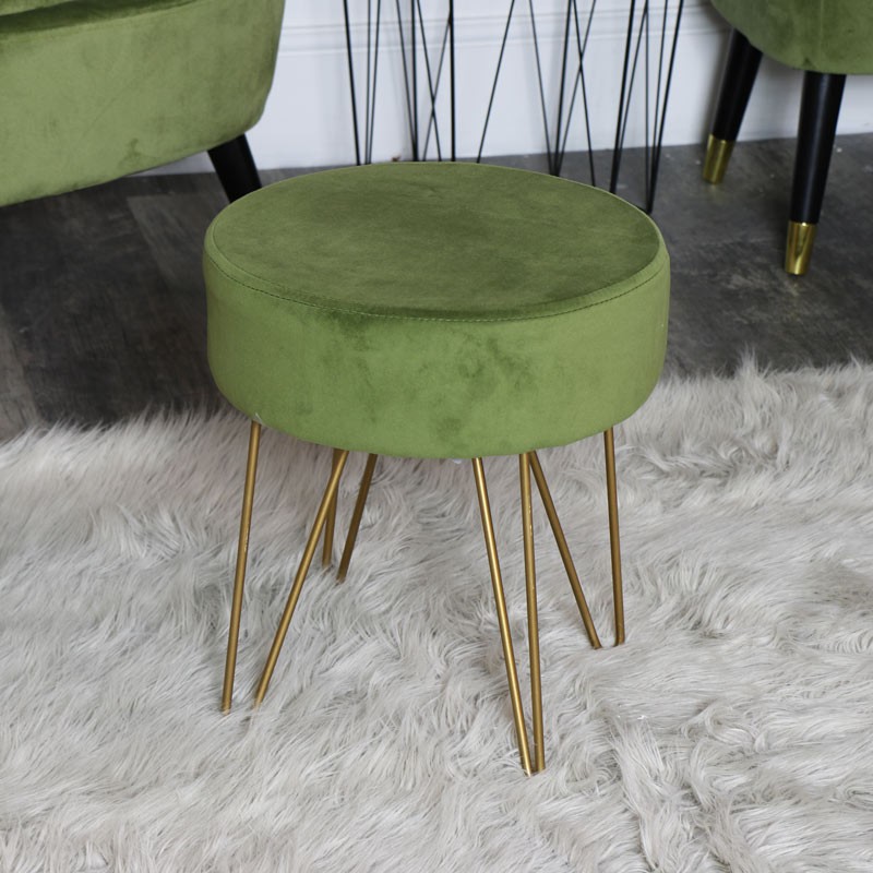 Green velvet stool melody maison r