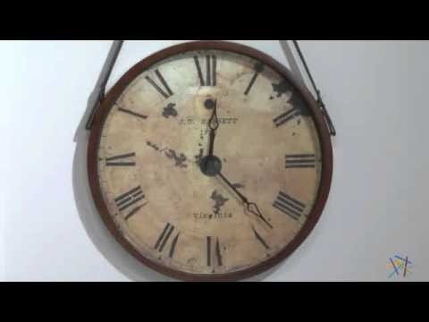 Hanging decorative 24 in wall clock with faux leather 1