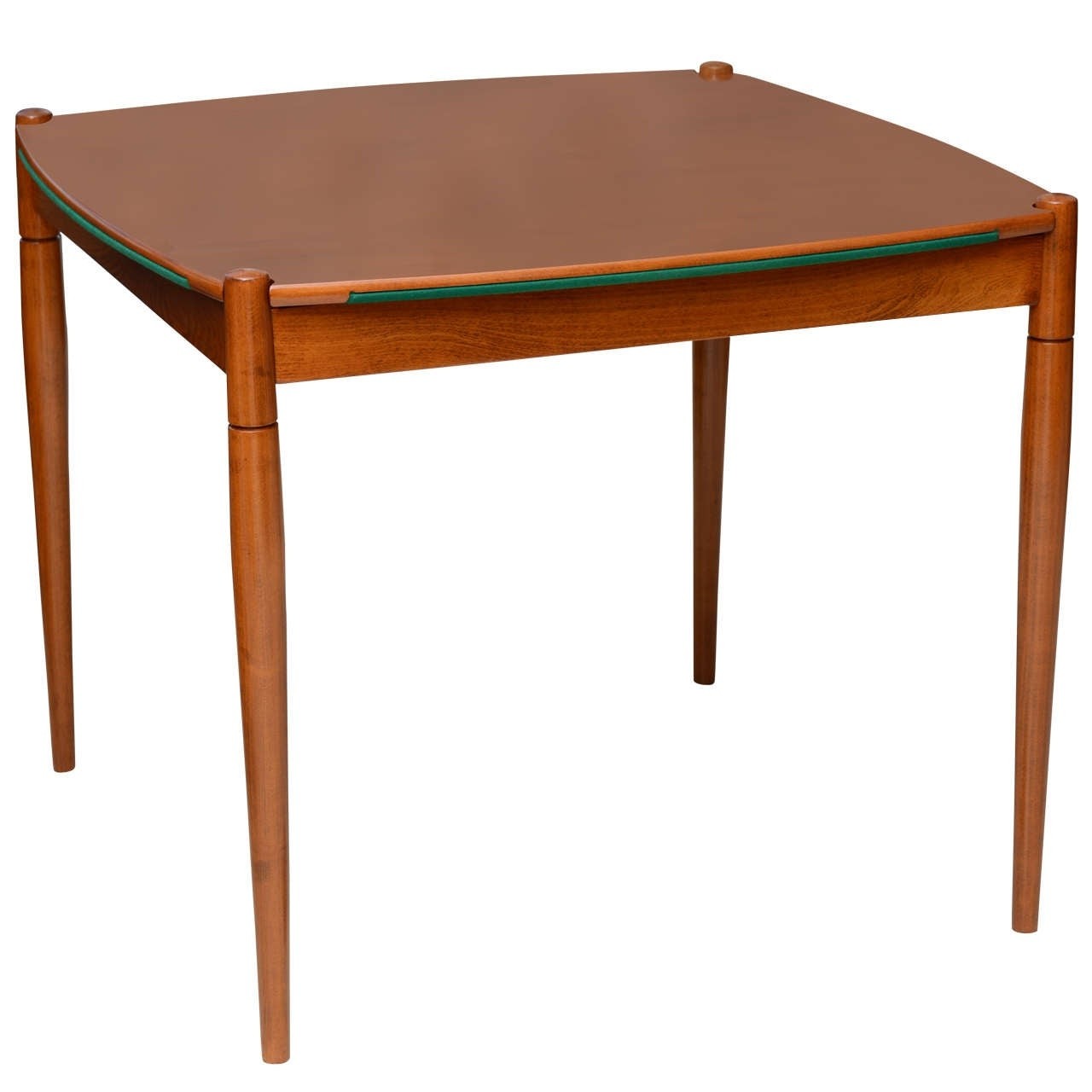Italian modern walnut game table by gio ponti for singer