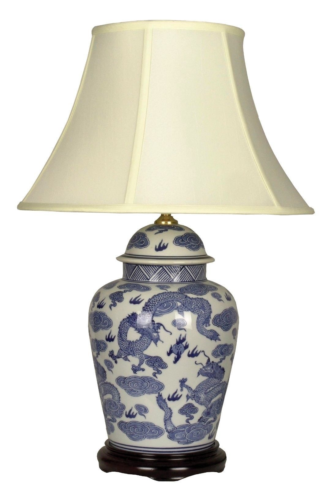Large oriental ceramic porcelain table lamp m7398