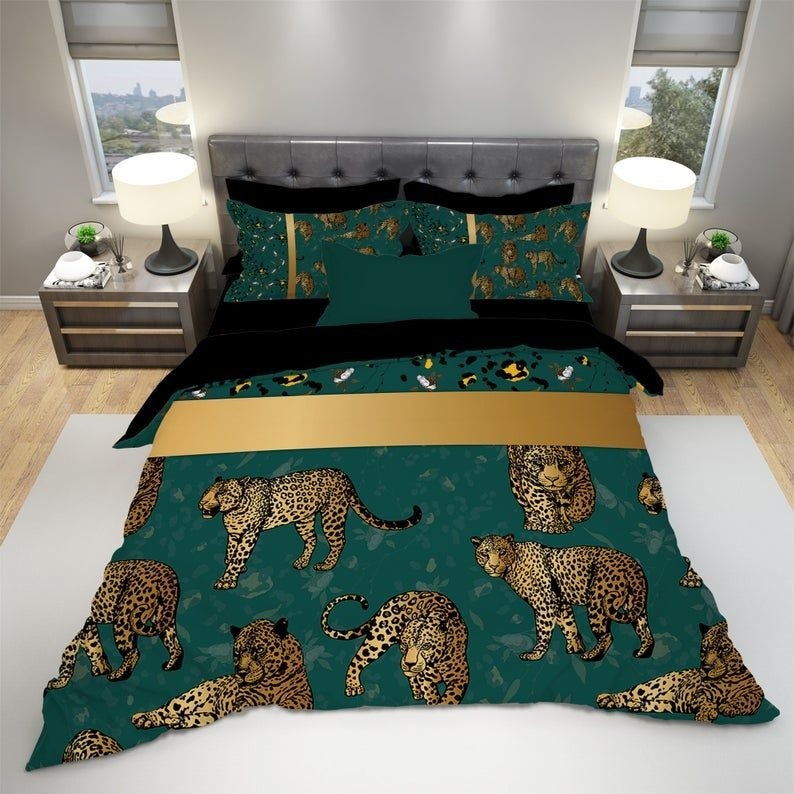 Leopard print bedding animal bedding set leopard pattern
